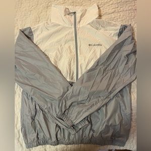 Columbia windbreaker in white and gray size small